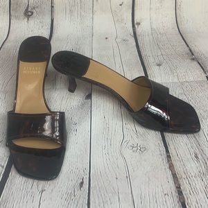 Stuart Weitzman Tortoise Shell Sandals Heels 7 1/2